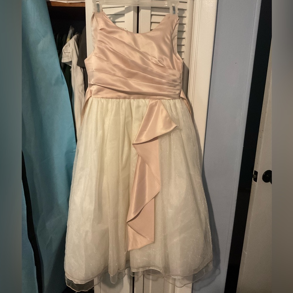 White and light pink/cream girls dress